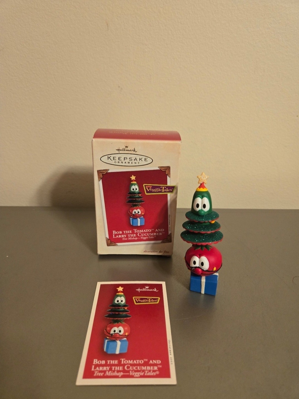Hallmark VeggieTales Bob The Tomato and Larry the Cucumber Tree Mishap Ornament